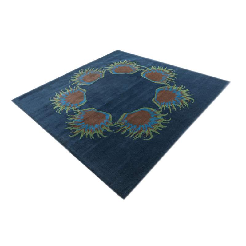Tapis carré bleu marine Johansson