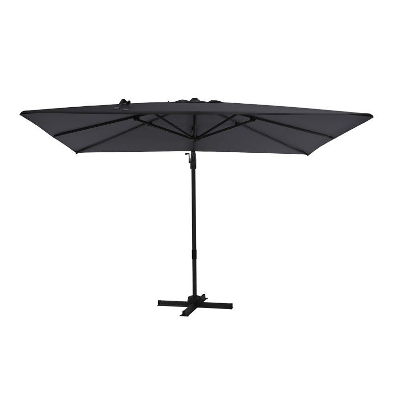 Briyelle 300 cm W X 200 cm D Cantilever Parasol with Manual Lift, Grey, Grey