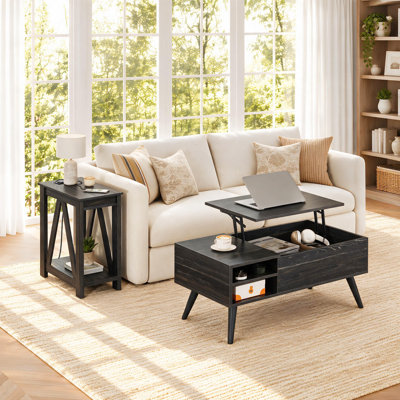 Ensemble de table de salon 2 pièces 2 pièces (1 table basse et 1 table de bout)