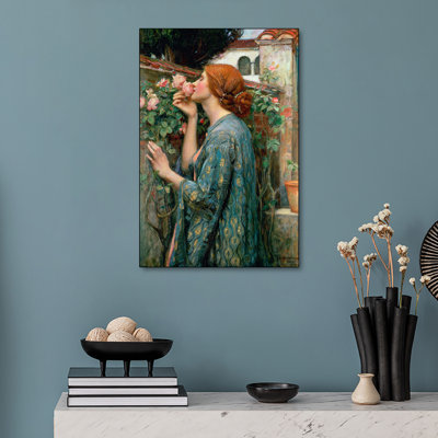Steelpix Metal Canvas -  The Soul Of The Rose, 1908  By John William Waterhouse Wall Art Print