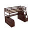 Lit mezzanine simple avec 7 tiroirs, 2 tablettes et bureau - Espresso-2007159932-2007159934