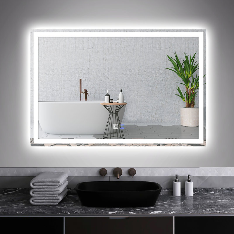 Kolston Metal Rectangle Wall Mirror, 32" x 48"