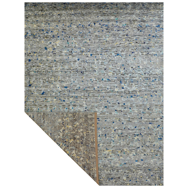 Contemporary Wool Silk Blend Rug