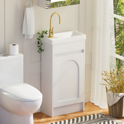 Aishwarya 60 W cm Free-Standing Under-Sink Bathroom Cabinet with U-Shaped Cutout