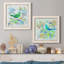 Oiseau Chanteur I - ensemble de 2 peintures sur toile encadrées-740585377-740585386