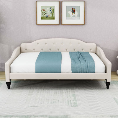 Full Upholstered Tufted Daybed with Center Legs