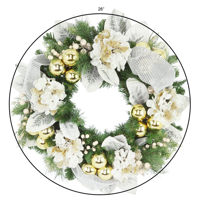 28" Snowy Leaves Holiday Wreath
