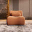 Canapé modulaire rembourré rouille orange, coussins inclinés et cylindriques à 70 °, chenille modulaire moderne pour les grands espaces, canapé de salon spacieux, bureau à domicile confortable avec, coussins en orange, pièce,