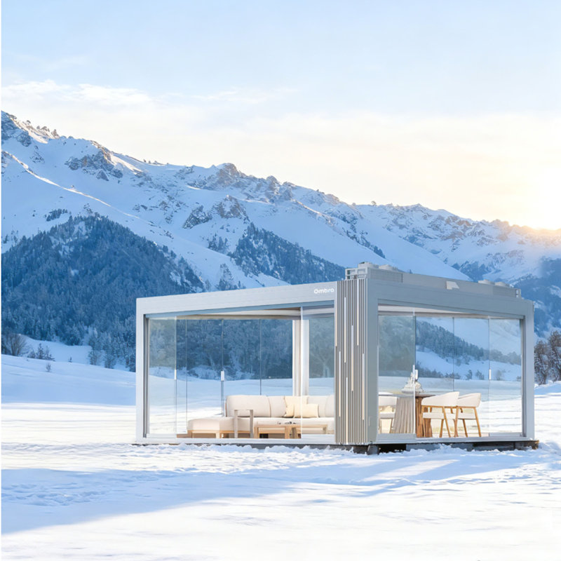 Ombra Smart Pergola A8, 102,4 po H x 157,5 po L x 236,2 po D, Blanc