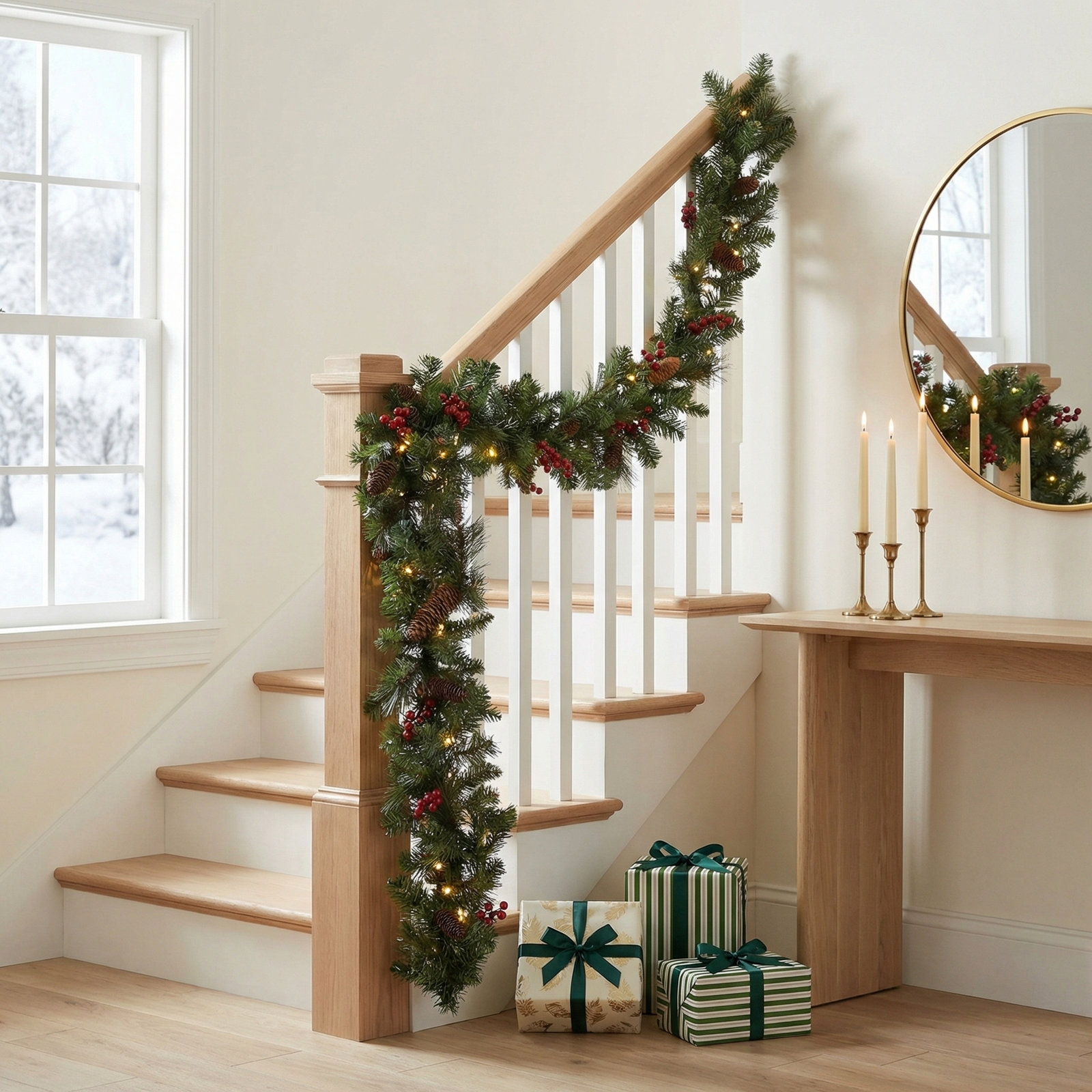 National Tree Company 9ft. Crestwood Spruce Garland with Clear Lights
