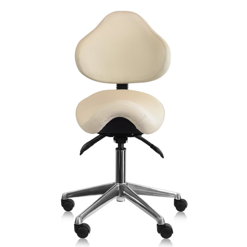 Saddle Drafting Chair - Adjustable Height Ergonomic Stool with Backrest & Tilt Mechanism for Standing Desks, Studios & Laboratories