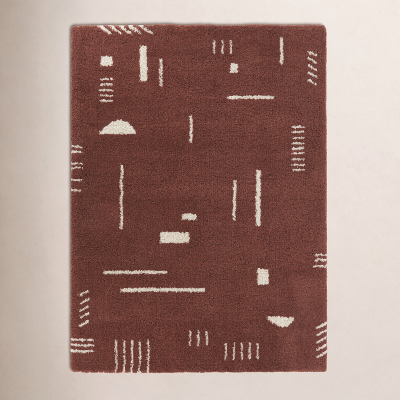 Tapis géométrique à poils longs Morin, Rectangle 6 pi 7 po x 9 pi