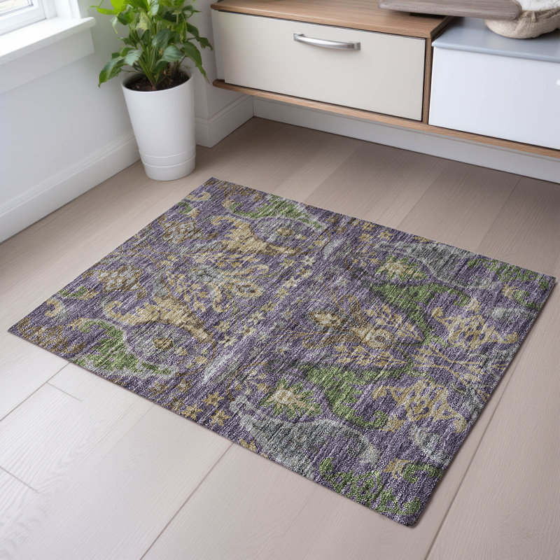 Premium Machine Washable Gurubaksh AMF1153 Global Rug, Rectangle 1 pi 8 po x 2 pi 6 po