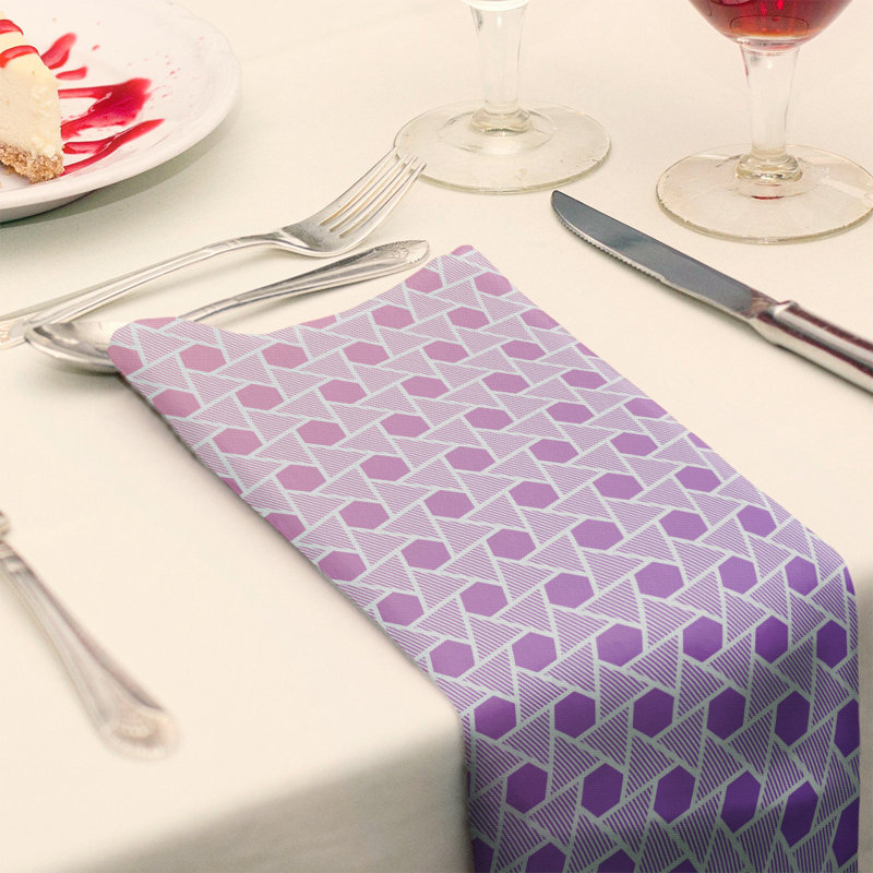Serviette triangles hexagonals Mcguigan, H 10 po x l 10 po x P 0,1 po, Rose / Mauve, Polyester