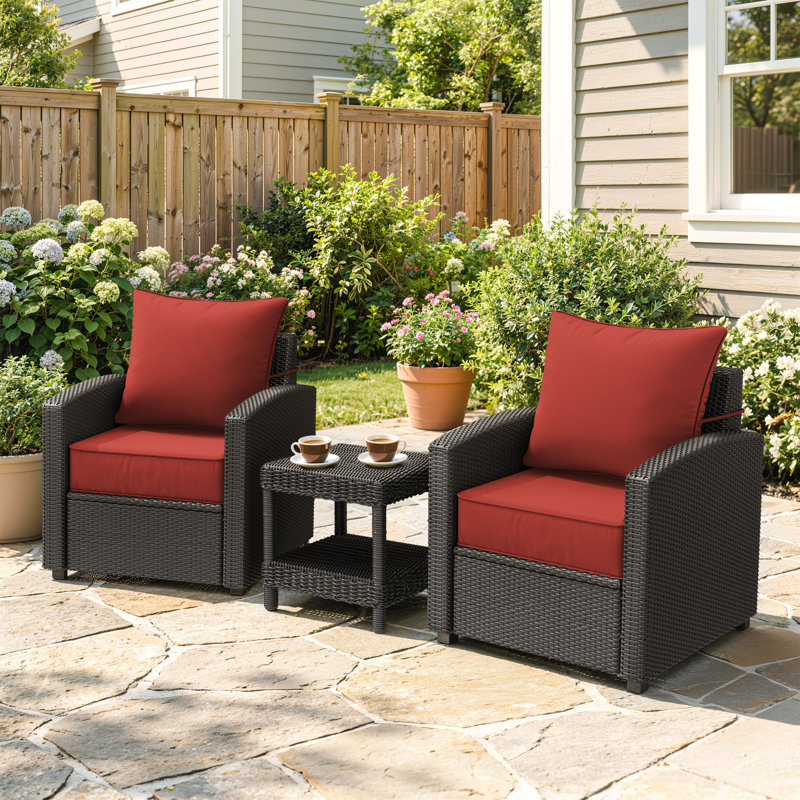 Outdoor 6.5" Thick Deep Seating Seat/Back Cushion, Brick Red