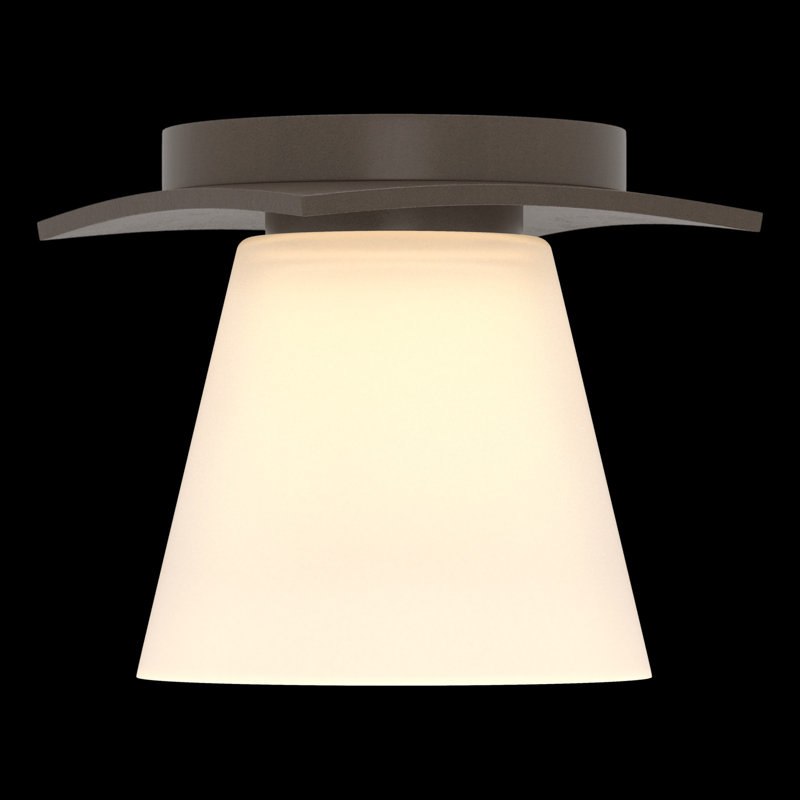 Wren 1 - Light 5.1" Simple Cone Flush Mount, Bronze, Opal Glass