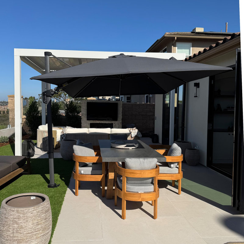 243cm X 335cm Rectangular Cantilever Parasol, Grey