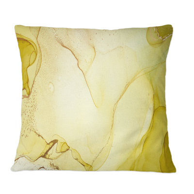 Coussin décoratif jaune à l'encre jaune