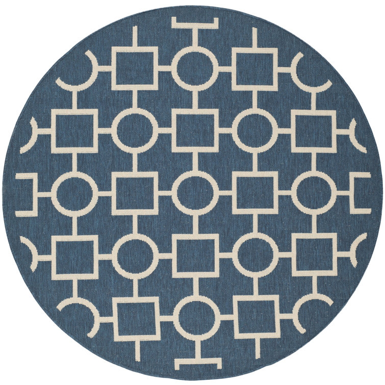 Arneshia Cotton Blue/Beige Area Rug