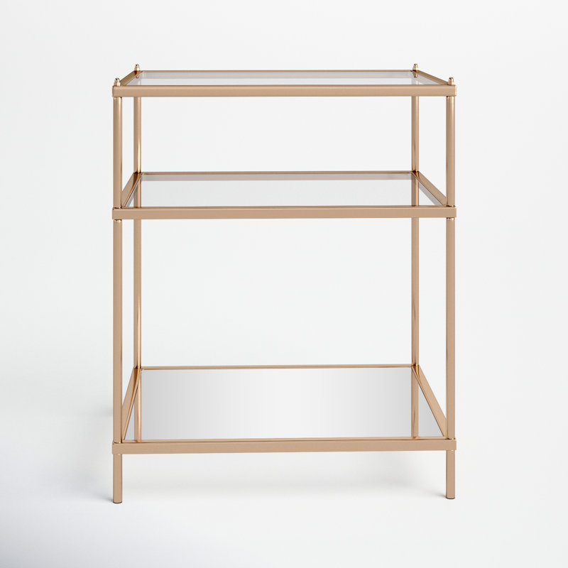 Peregrine Glass Top End Table, Gold