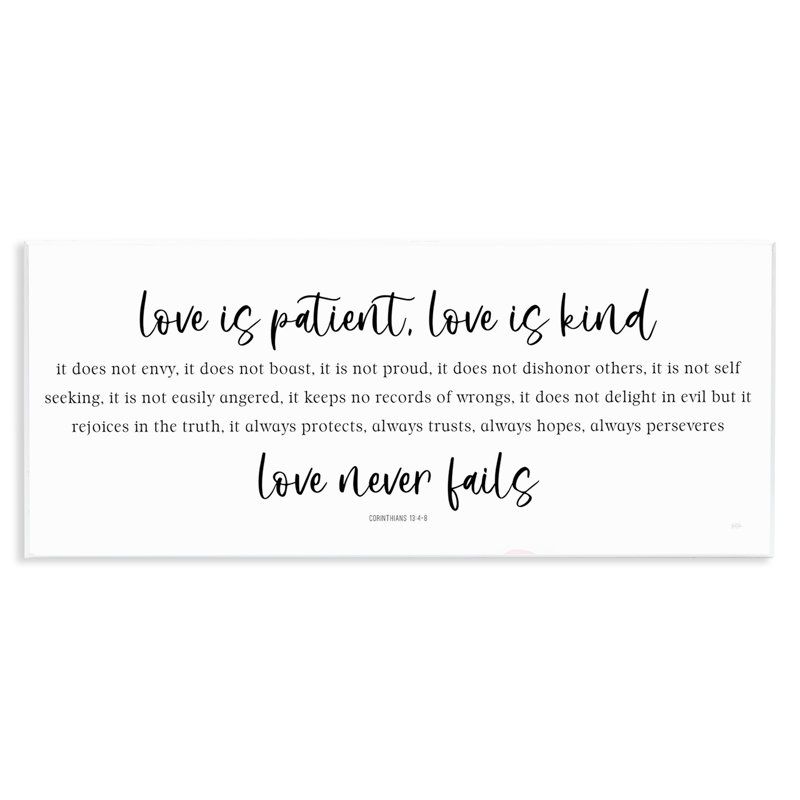 Love Love Fails Proverb, plaque murale, design par Natalie Carpentieri