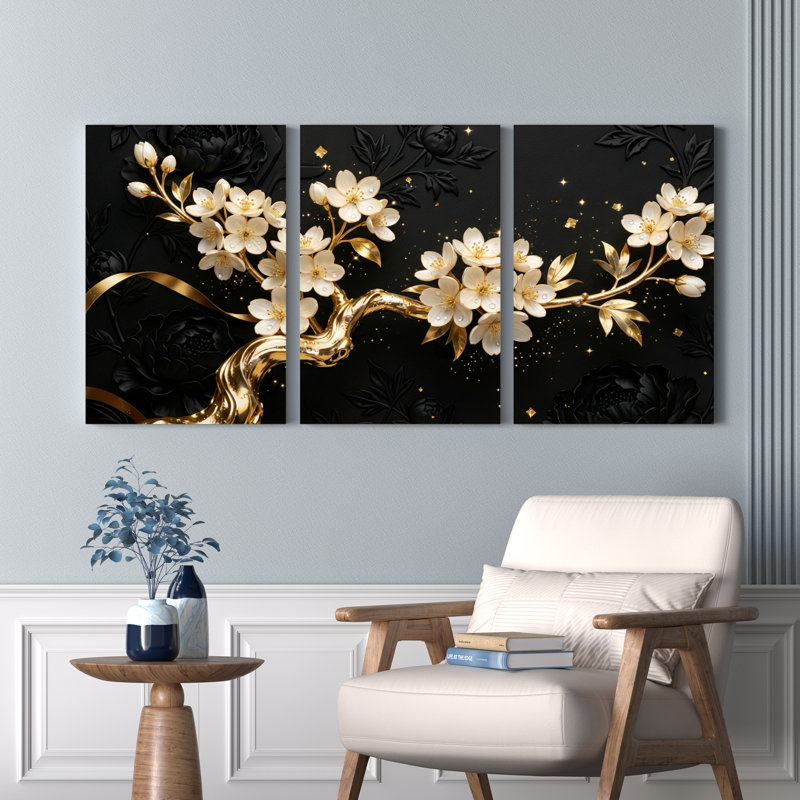 Golden Cherry Blossom, H 24 po x l 48 po