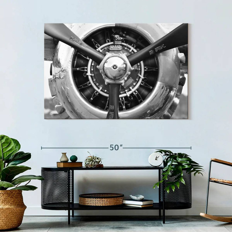 Impression sur toile d'hélice d'avion, H 32 po x l 48 po x P 1,25 po
