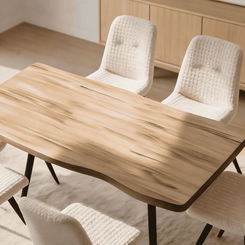 120cm Oak-Effect Dining Table and 6 Chair Set, White