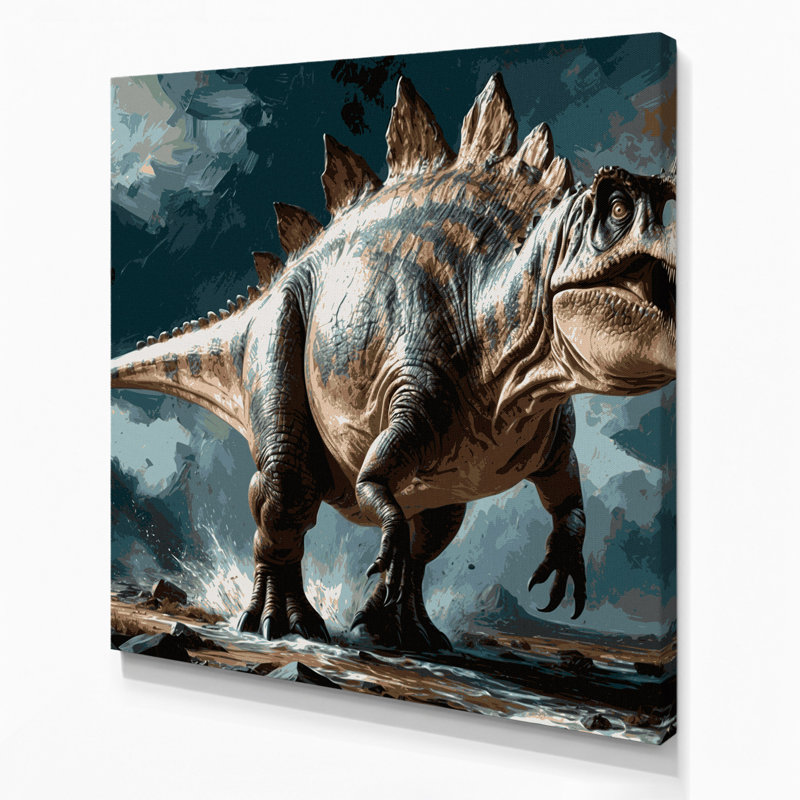 «Dinosaur Spinosaurus», art mural sur toile noire, H 32 po x l 32 po