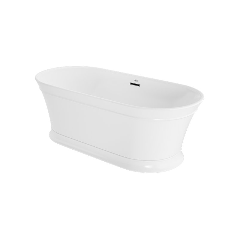 Lyndsay 67" x 32" Freestanding Soaking Acrylic Bathtub, Chrome