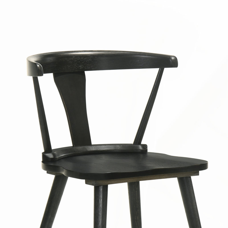 Ensemble de 2 chaises de salle à manger rustiques en bois massif avec assemblage facile et fabrication durable, Noir