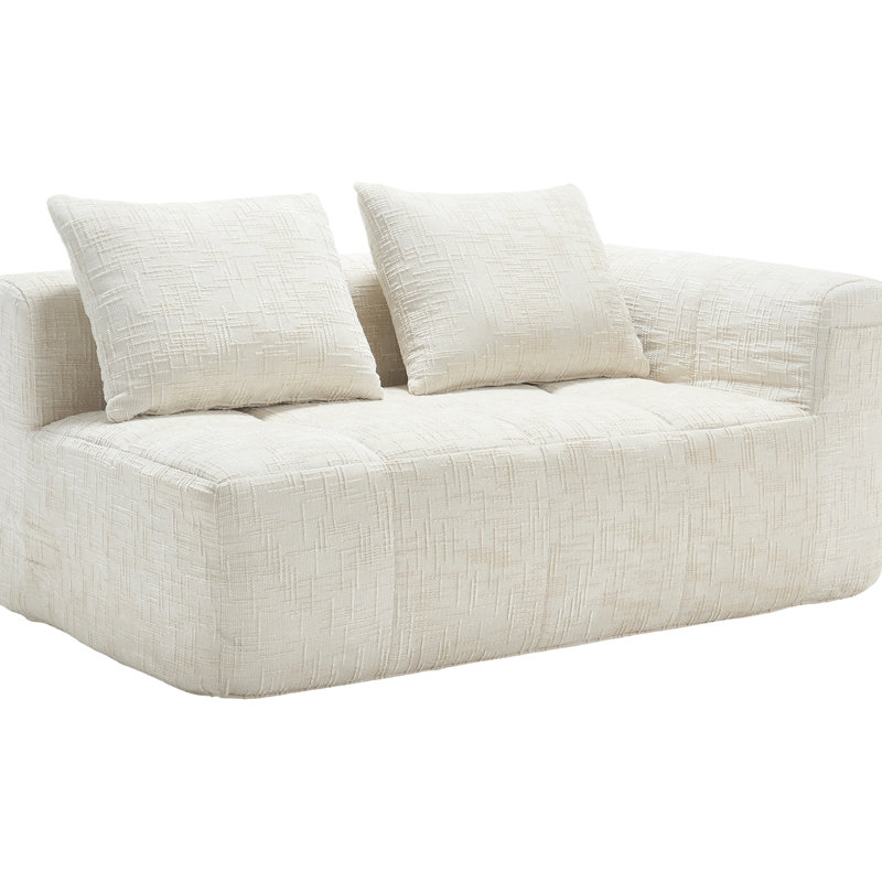 Lit en chenille moderne pour le salon, tissu froissé et mousse haute, conception d'espace ergonomique à haute élasticité pour améliorer votre confort