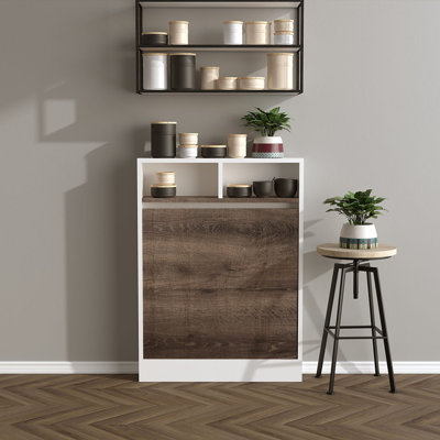 Table pliante moderne avec option de fixation murale | 100% panneau de particules enduit de mélamine, épaisseur: 0,7 pouce | Capacité de poids maximale: 33 lb | Plusieurs tablettes pour une utilisation polyvalente, idéale pour les espaces de maison et de bureau