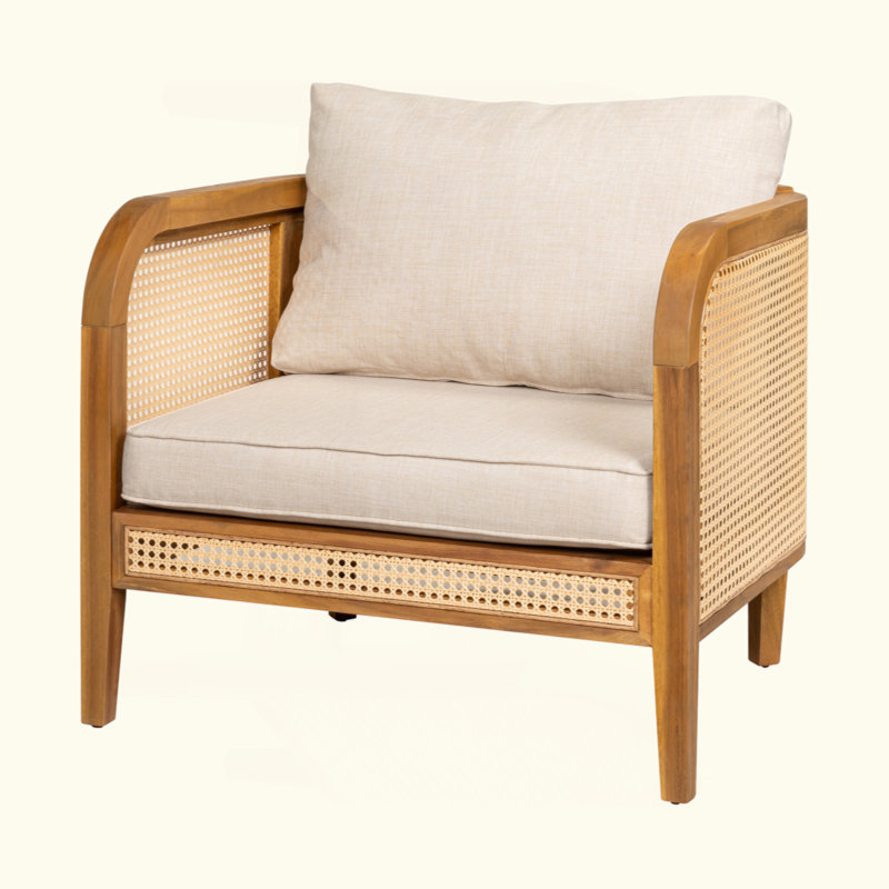 Chaise avec accoudoirs rembourrée pour l'extérieur