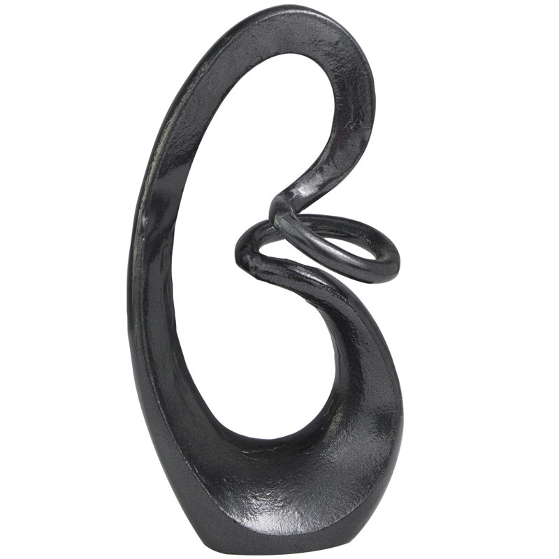 Sculpture décorative tourbillon en aluminium et aluminium, Gris foncé
