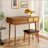 43.3" Classic Wood Makeup Vanity Set With Flip-Top Mirror And Stool, Dressing Table With Three Drawers And Storage Space, Brown