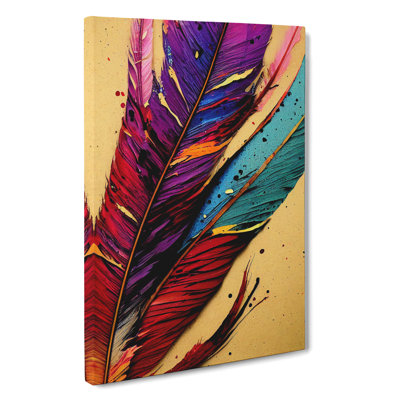 Feathers Painted No.2 - Wrapped Canvas