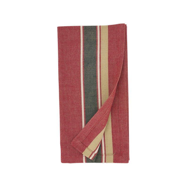 Everyday Plaid Placemat and Napkin Set, Red/Gold
