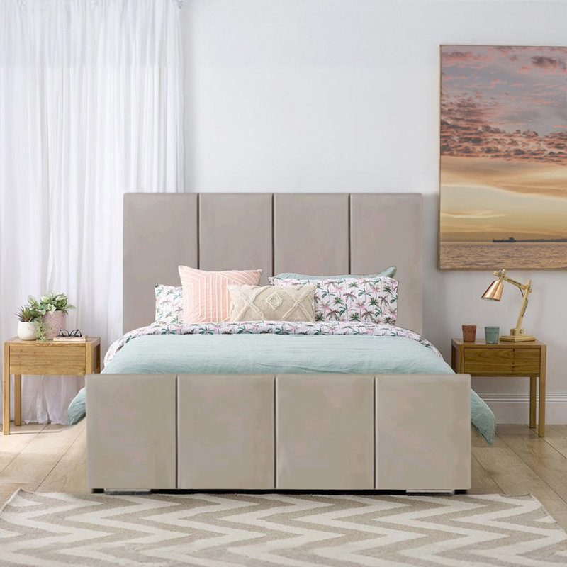 Abdule Upholstered Bed, Double (4'6), Coffee