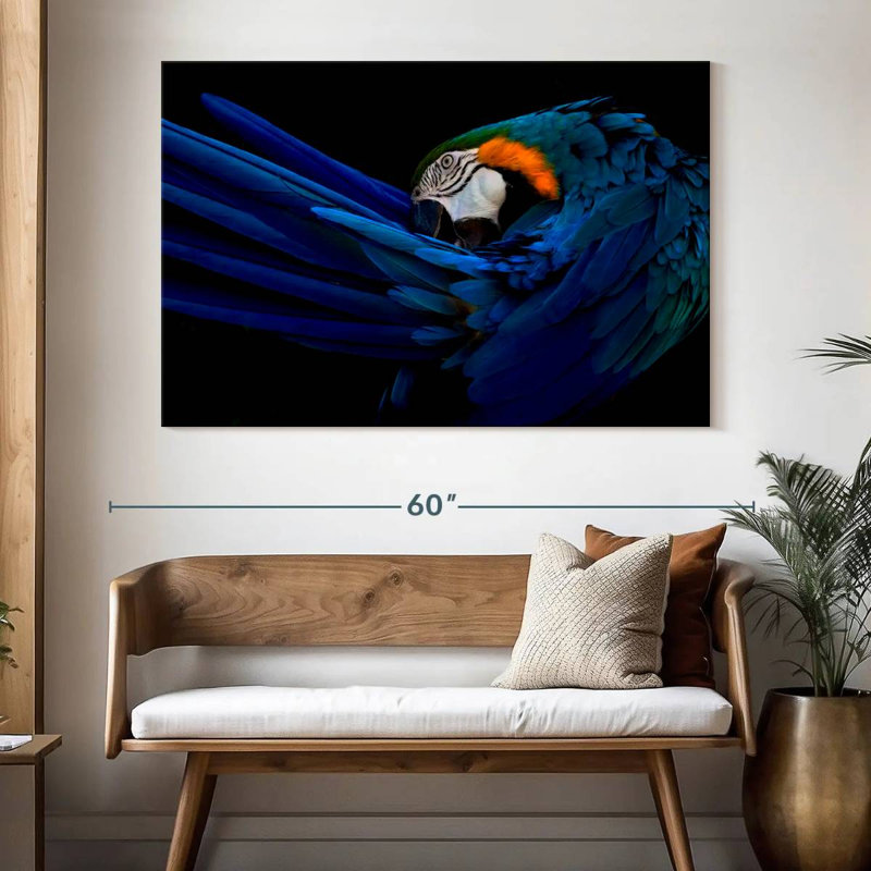 Majestic Macaw, 34" H x 51" W