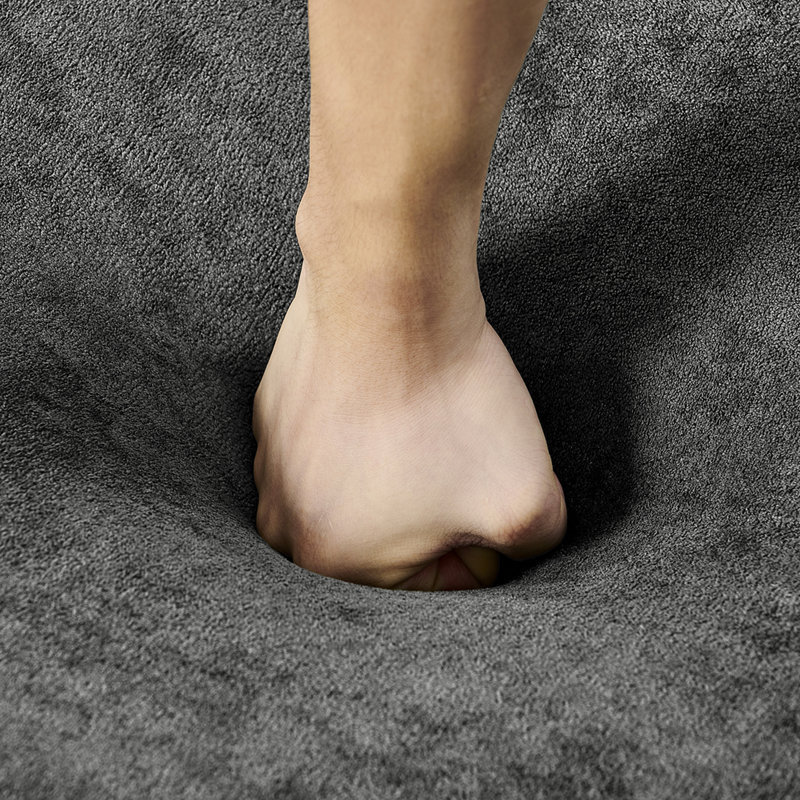 4 places courbées, design minimaliste, coussins moelleux, sièges gris foncé faciles à nettoyer, fermeture à glissière lisse dissimulée, maison