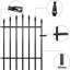 No Dig Metal Garden Fence – Rustproof Border for Small Dogs, Rabbits, Flower Beds & Lawn Edging – Black-716329231-717904709