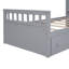 Lit mezzanine simple en L et lit plateforme simple avec 7 tiroirs et garde-corps complets en L (gris)