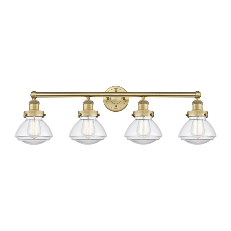 Almarosa 4 - Light Dimmable Vanity Light, Clear, Brushed Brass