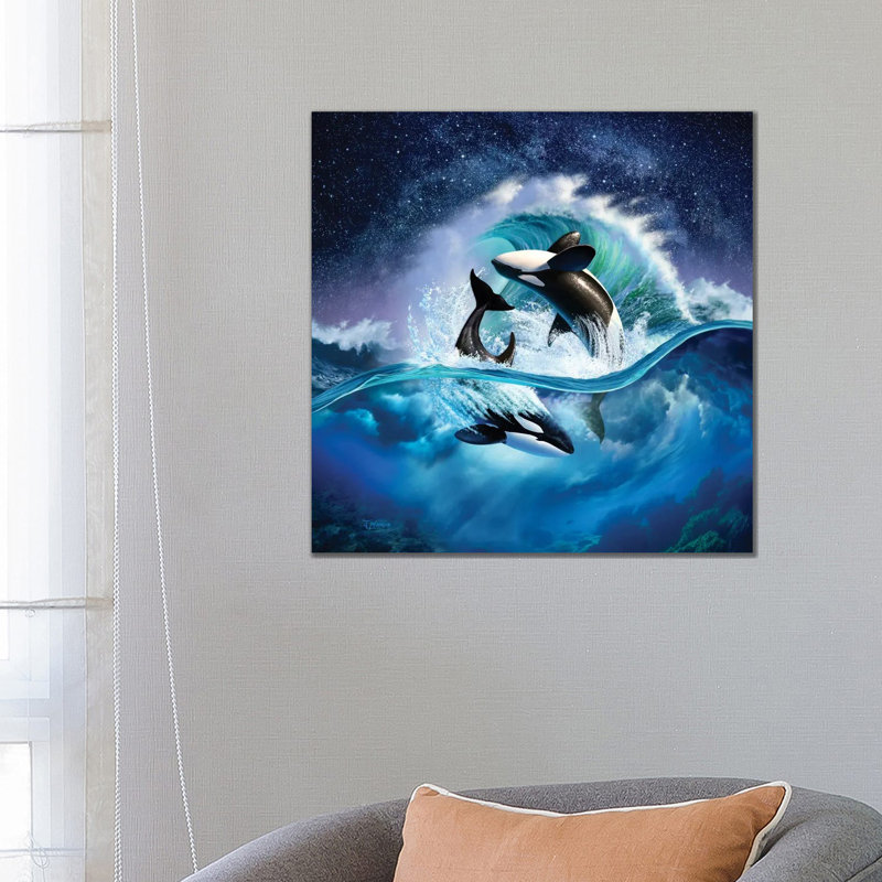 Orca Wave by Jerry LoFaro - Wrapped Canvas Print, 66.04cm H x 66.04cm W 1.905cm D