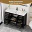 Ensemble de meuble-lavabo simple 48 po avec lavabo, robinet, tablette d'armoire de salle de bain moderne avec tiroirs et portes-470015720