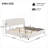 Curved Headboard Style Upholstered Platform Bed King Size No Box Spring Required Boucle Beige Finish