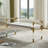 Bedroom Bench, Clear Acrylic and Gold Stainless Steel Combination-183128901