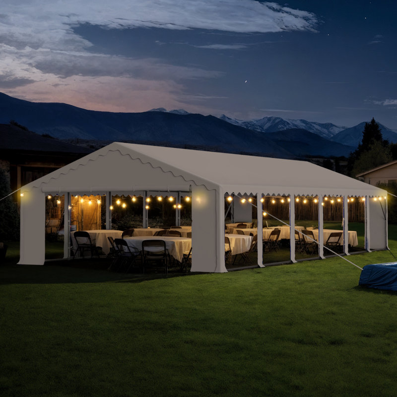 20Ft. W x 40Ft. D Steel Canopy Tent With 6 Removable Side Walls Heavy Duty Party Tents For Parties