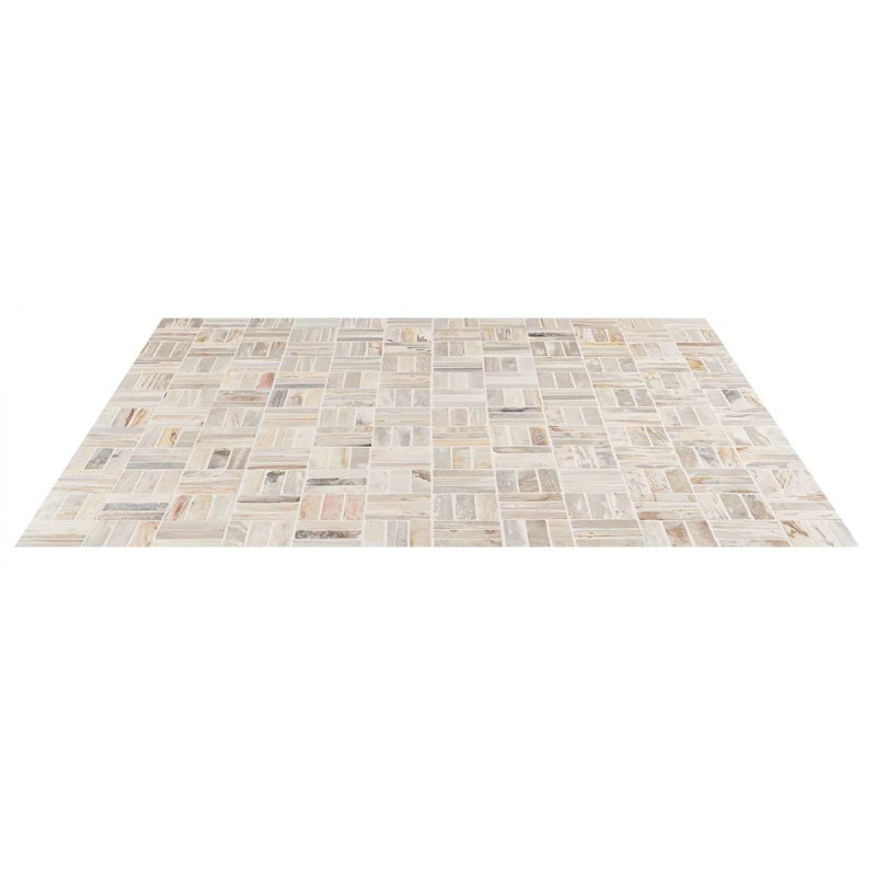 Fossil Basketweave 1X4 Petrified Stone Mosaic